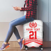 Custom Pacific Rugby Spirit Luggage Cover Tonga Ngatu Pride White Edition LT9 - Polynesian Pride