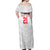 Custom Pacific Rugby Spirit Off Shoulder Maxi Dress Tonga Ngatu Pride White Edition - Polynesian Pride