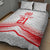 Custom Pacific Rugby Spirit Quilt Bed Set Tonga Ngatu Pride White Edition - Polynesian Pride