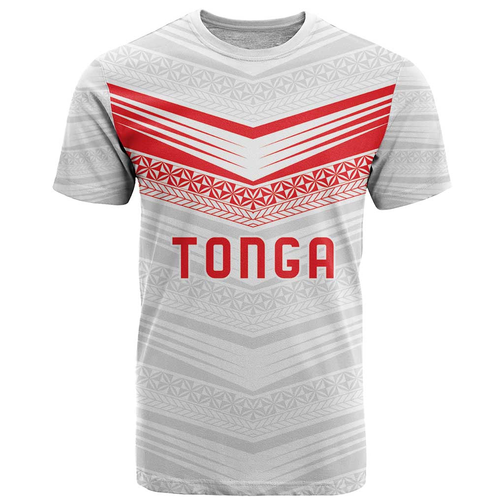 Custom Pacific Rugby Spirit T Shirt Tonga Ngatu Pride White Edition - Polynesian Pride