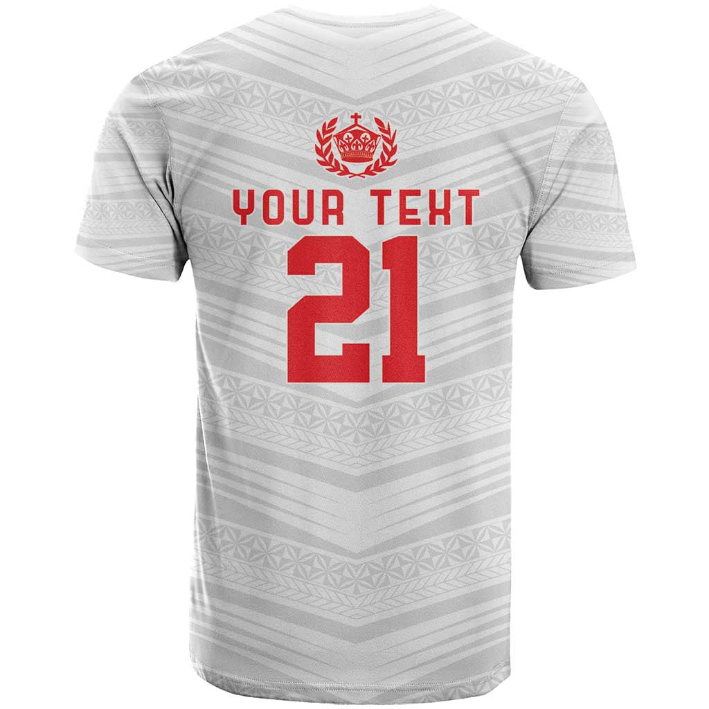 Custom Pacific Rugby Spirit T Shirt Tonga Ngatu Pride White Edition - Polynesian Pride