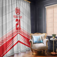 Custom Pacific Rugby Spirit Window Curtain Tonga Ngatu Pride White Edition LT9 - Polynesian Pride