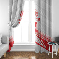 Custom Pacific Rugby Spirit Window Curtain Tonga Ngatu Pride White Edition LT9 - Polynesian Pride