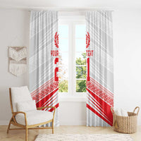 Custom Pacific Rugby Spirit Window Curtain Tonga Ngatu Pride White Edition LT9 - Polynesian Pride