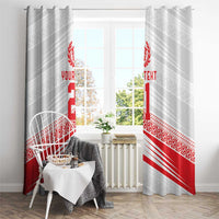 Custom Pacific Rugby Spirit Window Curtain Tonga Ngatu Pride White Edition LT9 - Polynesian Pride