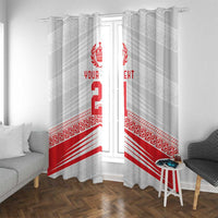 Custom Pacific Rugby Spirit Window Curtain Tonga Ngatu Pride White Edition LT9 With Grommets White - Polynesian Pride