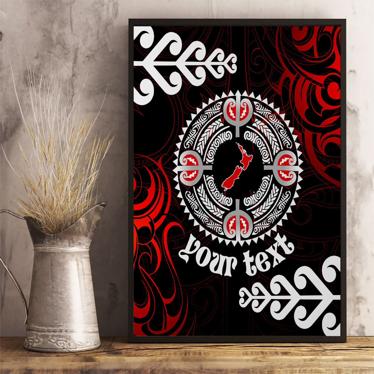 New Zealand Waitangi Day Personalised Canvas Wall Art Aotearoa Te Ra O Waitangi With Maori Tattoo LT9 - Polynesian Pride