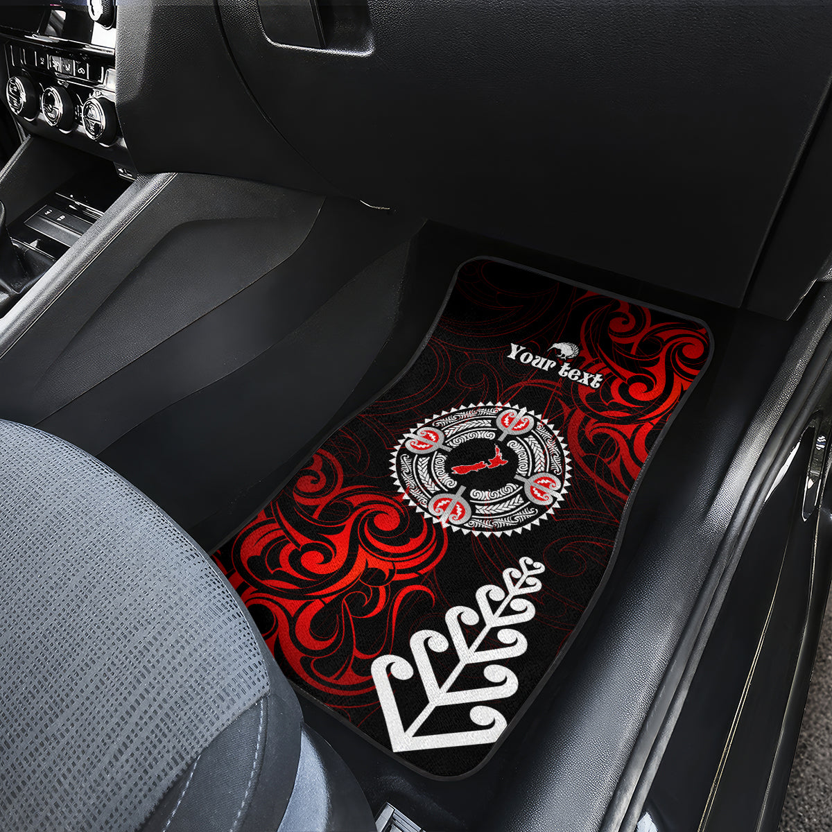 New Zealand Waitangi Day Personalised Car Mats Aotearoa Te Ra O Waitangi With Maori Tattoo LT9 - Polynesian Pride