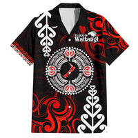 New Zealand Waitangi Day Personalised Family Matching Summer Maxi Dress and Hawaiian Shirt Aotearoa Te Ra O Waitangi With Maori Tattoo LT9 Dad's Shirt - Short Sleeve Red - Polynesian Pride