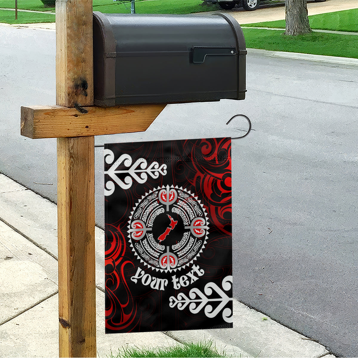 New Zealand Waitangi Day Personalised Garden Flag Aotearoa Te Ra O Waitangi With Maori Tattoo LT9 - Polynesian Pride