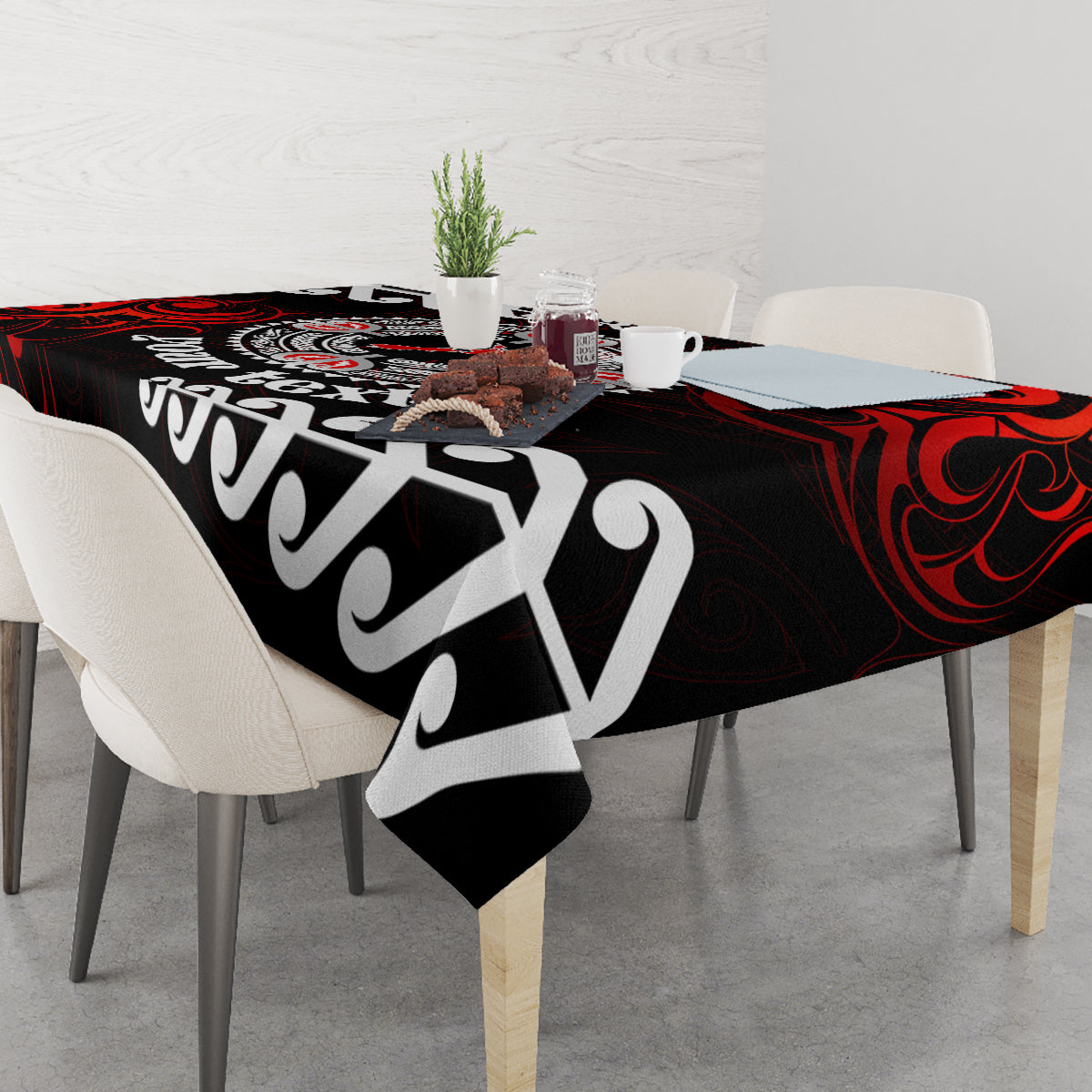 New Zealand Waitangi Day Personalised Tablecloth Aotearoa Te Ra O Waitangi With Maori Tattoo LT9 - Polynesian Pride