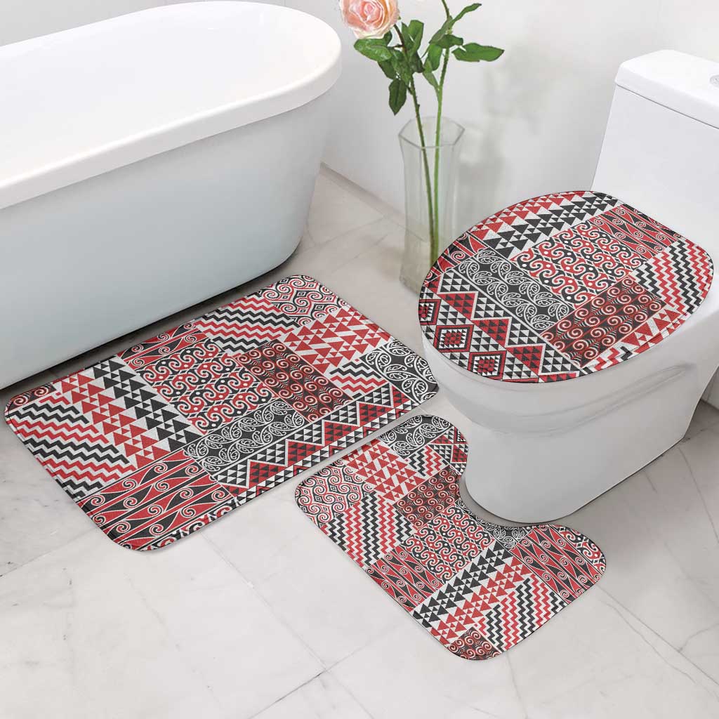Aotearoa Kowhaiwhai Taniko Patchwork Motifs Bathroom Set - Polynesian Pride