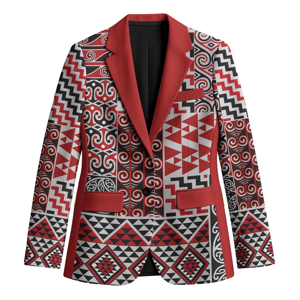Aotearoa Kowhaiwhai Taniko Patchwork Motifs Blazer - Polynesian Pride