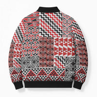 Aotearoa Kowhaiwhai Taniko Patchwork Motifs Bomber Puffer Jacket - Polynesian Pride