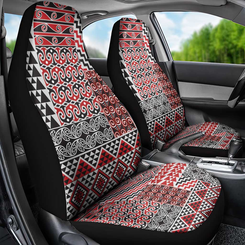Aotearoa Kowhaiwhai Taniko Patchwork Motifs Car Seat Cover