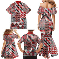 Aotearoa Kowhaiwhai Taniko Patchwork Motifs Family Matching Mermaid Dress and Hawaiian Shirt LT9 - Polynesian Pride