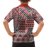 Aotearoa Kowhaiwhai Taniko Patchwork Motifs Family Matching Off Shoulder Maxi Dress and Hawaiian Shirt LT9 - Polynesian Pride