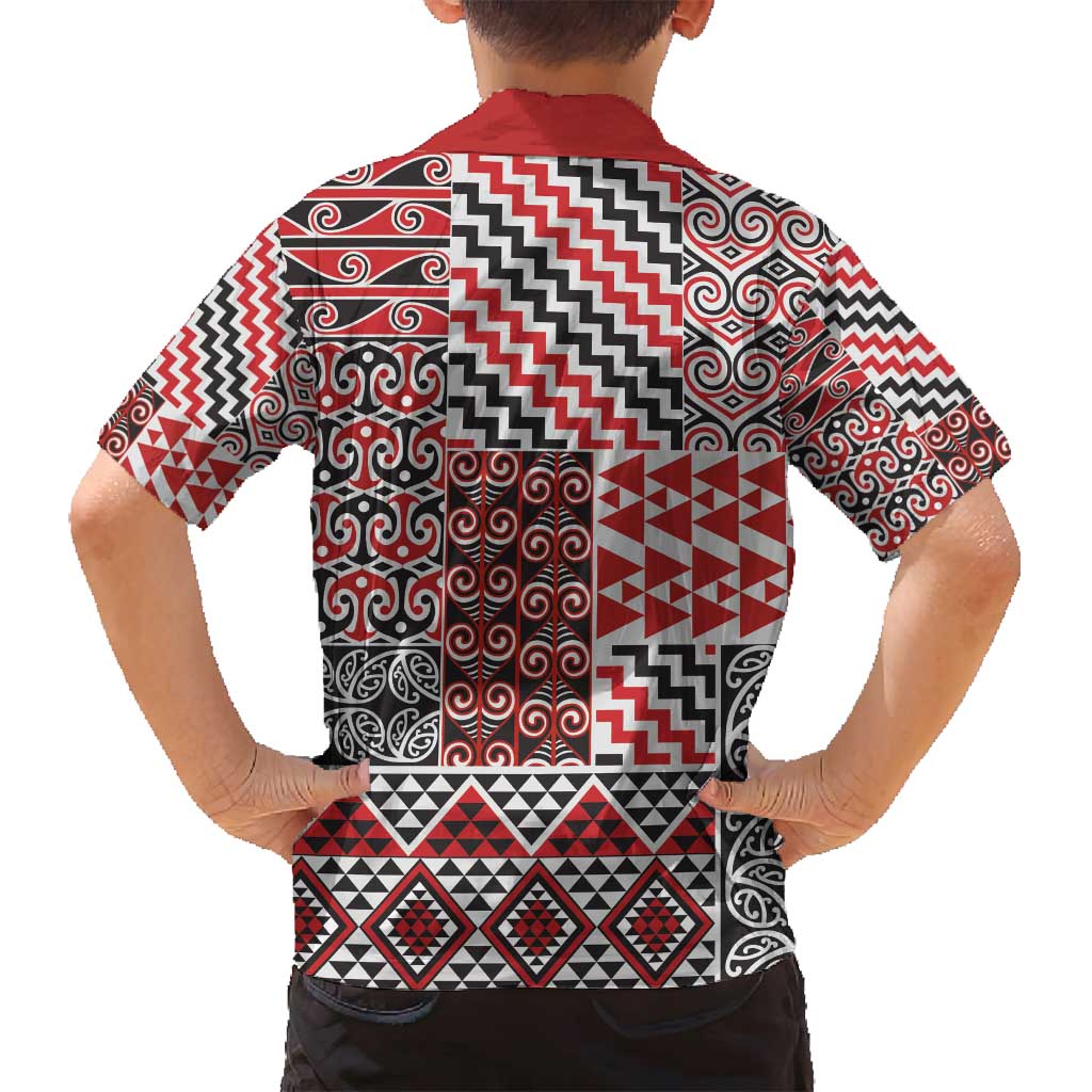 Aotearoa Kowhaiwhai Taniko Patchwork Motifs Family Matching Summer Maxi Dress and Hawaiian Shirt LT9 - Polynesian Pride