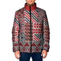 Aotearoa Kowhaiwhai Taniko Patchwork Motifs Padded Jacket - Polynesian Pride