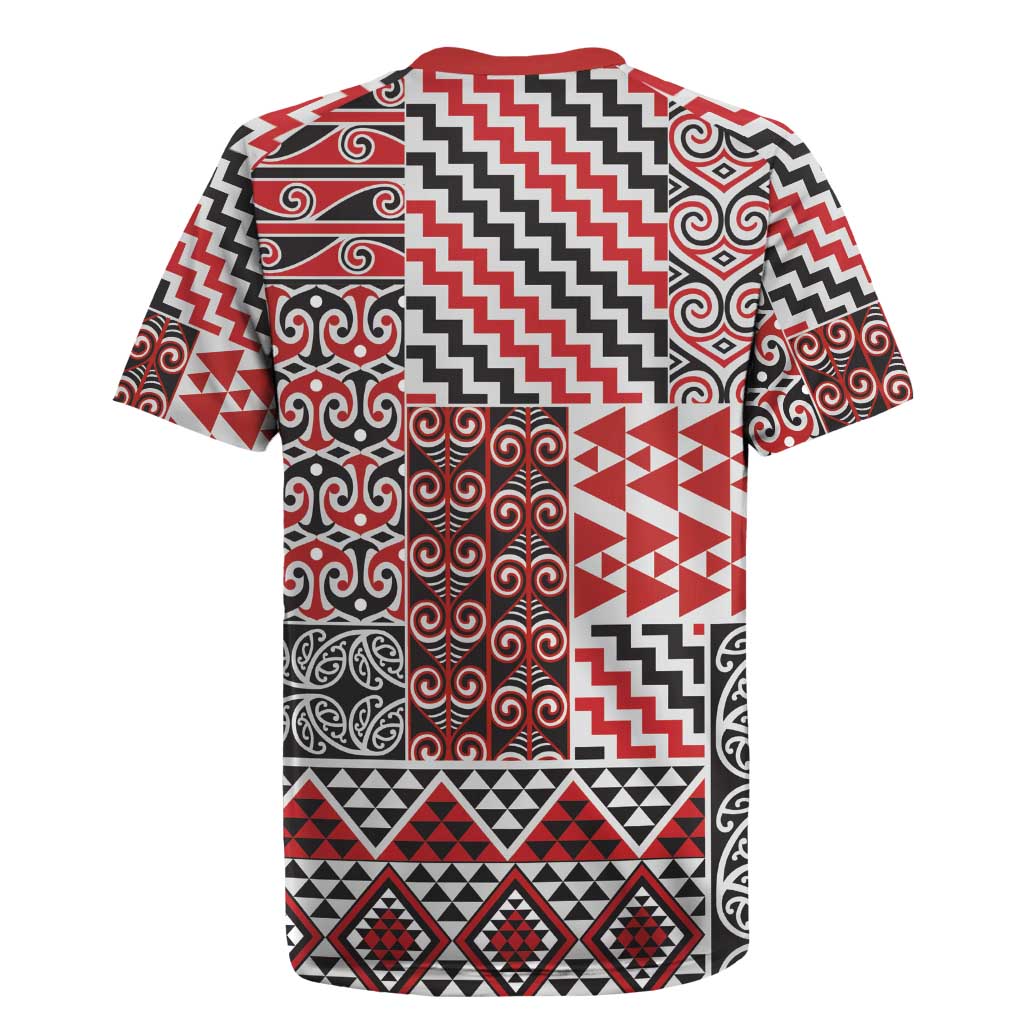 Aotearoa Kowhaiwhai Taniko Patchwork Motifs Rugby Jersey LT9 - Polynesian Pride