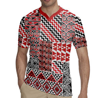 Aotearoa Kowhaiwhai Taniko Patchwork Motifs Rugby Jersey LT9 - Polynesian Pride