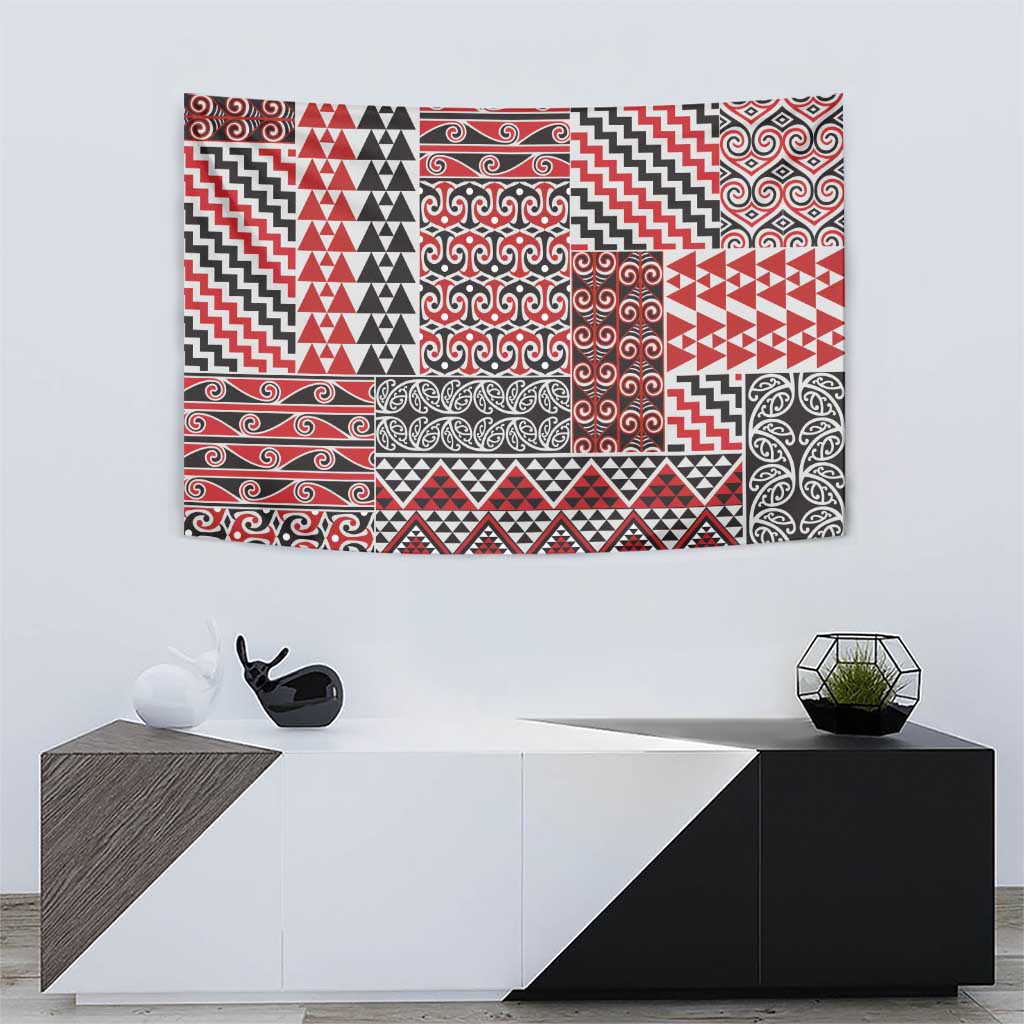 Aotearoa Kowhaiwhai Taniko Patchwork Motifs Tapestry