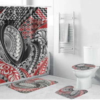 Aotearoa Maori Rugby Tribal Tattoo Bathroom Set Kowhaiwhai Taniko Patchwork Motifs - Polynesian Pride