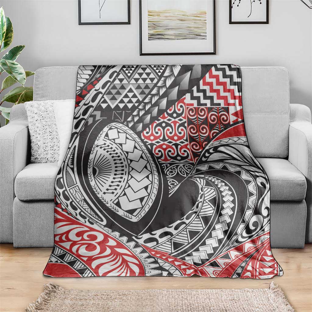 Aotearoa Maori Rugby Tribal Tattoo Blanket Kowhaiwhai Taniko Patchwork Motifs