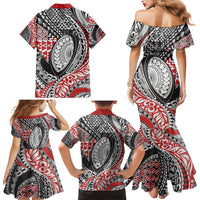Aotearoa Maori Rugby Tribal Tattoo Family Matching Mermaid Dress and Hawaiian Shirt Kowhaiwhai Taniko Patchwork Motifs LT9 - Polynesian Pride