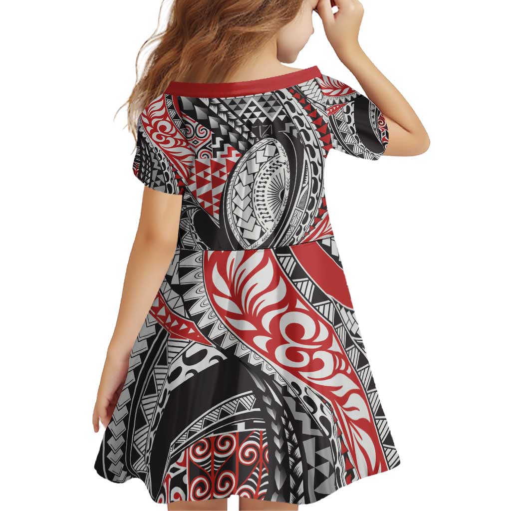 Aotearoa Maori Rugby Tribal Tattoo Family Matching Puletasi and Hawaiian Shirt Kowhaiwhai Taniko Patchwork Motifs LT9 - Polynesian Pride