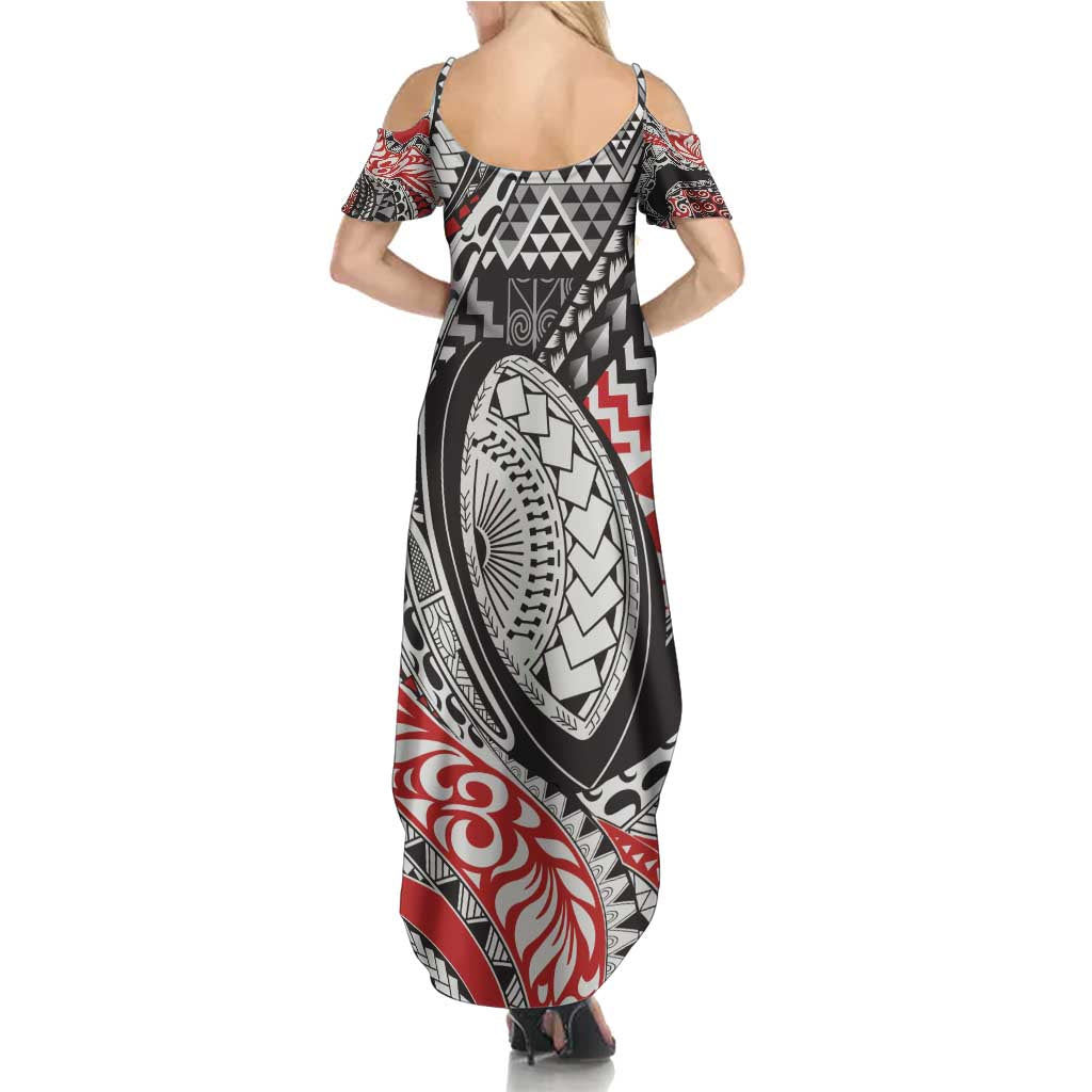 Aotearoa Maori Rugby Tribal Tattoo Family Matching Summer Maxi Dress and Hawaiian Shirt Kowhaiwhai Taniko Patchwork Motifs LT9 - Polynesian Pride