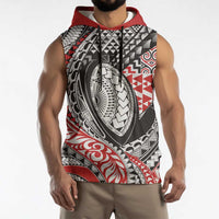 Aotearoa Maori Rugby Tribal Tattoo Sleeveless Hoodie Kowhaiwhai Taniko Patchwork Motifs - Polynesian Pride