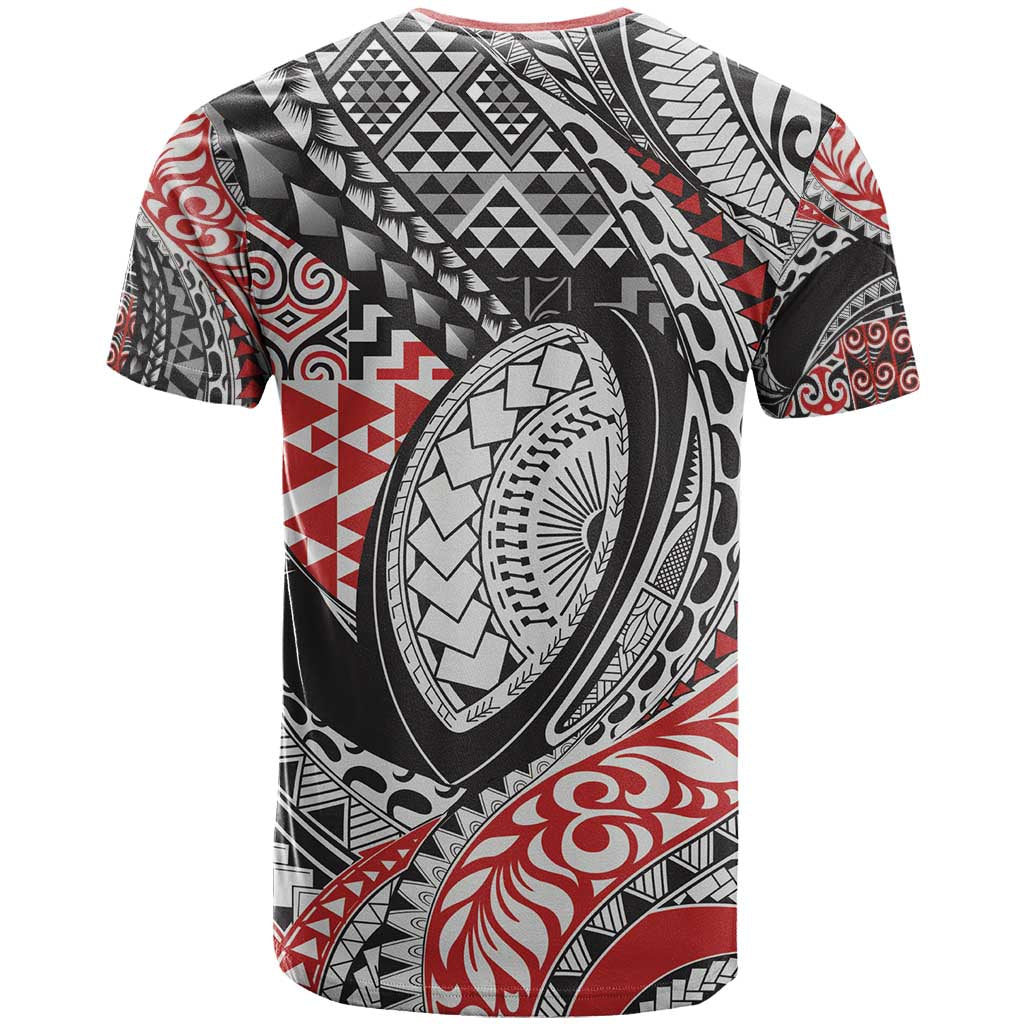 Aotearoa Maori Rugby Tribal Tattoo T Shirt Kowhaiwhai Taniko Patchwork Motifs LT9 - Polynesian Pride