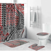 Aotearoa Maori Tribal Tattoo Bathroom Set Kowhaiwhai Taniko Patchwork Motifs - Polynesian Pride