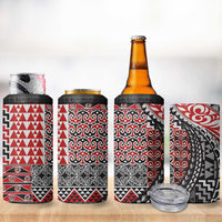 Aotearoa Maori Tribal Tattoo 4 in 1 Can Cooler Tumbler Kowhaiwhai Taniko Patchwork Motifs LT9 - Polynesian Pride