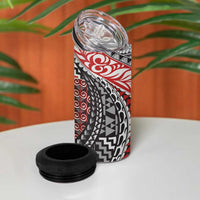Aotearoa Maori Tribal Tattoo 4 in 1 Can Cooler Tumbler Kowhaiwhai Taniko Patchwork Motifs LT9 - Polynesian Pride
