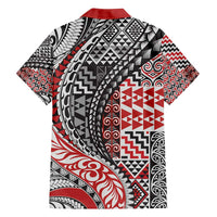 Aotearoa Maori Tribal Tattoo Family Matching Puletasi and Hawaiian Shirt Kowhaiwhai Taniko Patchwork Motifs LT9 - Polynesian Pride