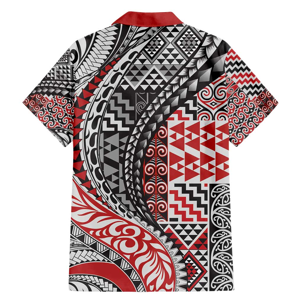 Aotearoa Maori Tribal Tattoo Family Matching Tank Maxi Dress and Hawaiian Shirt Kowhaiwhai Taniko Patchwork Motifs LT9 - Polynesian Pride