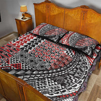 Aotearoa Maori Tribal Tattoo Quilt Bed Set Kowhaiwhai Taniko Patchwork Motifs