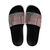 Aotearoa Maori Tribal Tattoo Slide Sandals Kowhaiwhai Taniko Patchwork Motifs - Polynesian Pride
