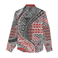 Aotearoa Maori Tribal Tattoo Women Casual Shirt Kowhaiwhai Taniko Patchwork Motifs LT9 - Polynesian Pride