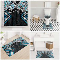 Blue Aotearoa Tukutuku Manawa Tapu Bathroom Set Ta Moko Toi Maori - Polynesian Pride