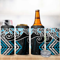 Blue Aotearoa Tukutuku Manawa Tapu 4 in 1 Can Cooler Tumbler Ta Moko Toi Maori LT9 - Polynesian Pride