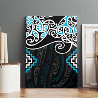 Blue Aotearoa Tukutuku Manawa Tapu Canvas Wall Art Ta Moko Toi Maori