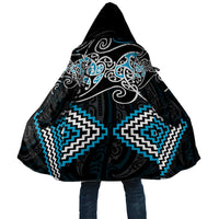 Blue Aotearoa Tukutuku Manawa Tapu Cloak Ta Moko Toi Maori - Polynesian Pride