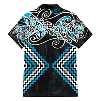 Blue Aotearoa Tukutuku Manawa Tapu Family Matching Puletasi and Hawaiian Shirt Ta Moko Toi Maori LT9 - Polynesian Pride