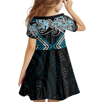 Blue Aotearoa Tukutuku Manawa Tapu Family Matching Summer Maxi Dress and Hawaiian Shirt Ta Moko Toi Maori LT9 - Polynesian Pride