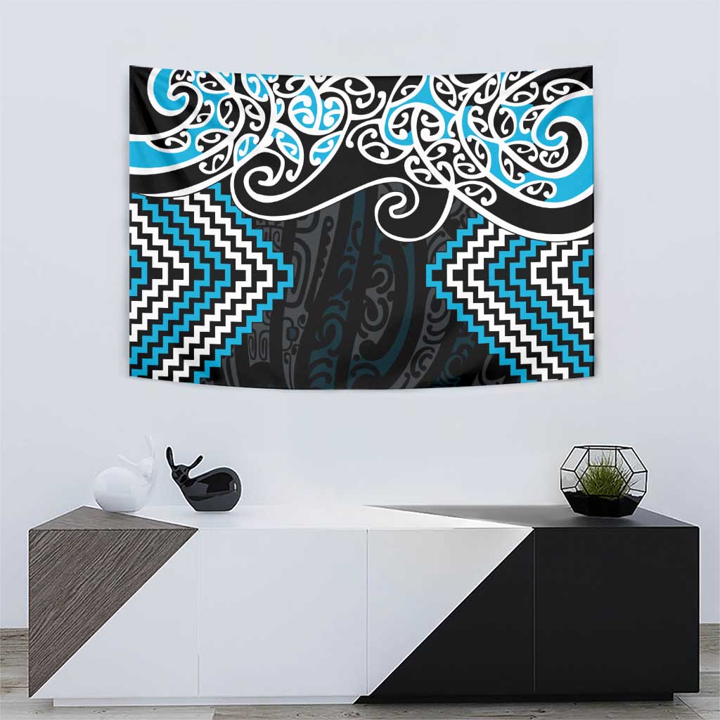 Blue Aotearoa Tukutuku Manawa Tapu Tapestry Ta Moko Toi Maori