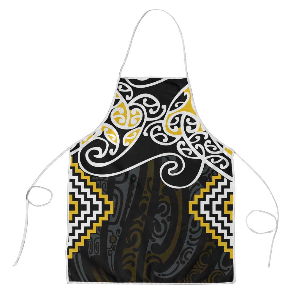 Gold Aotearoa Tukutuku Manawa Tapu Apron Ta Moko Toi Maori - Polynesian Pride