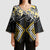 Gold Aotearoa Tukutuku Manawa Tapu Kimono Sleeve Blouse Ta Moko Toi Maori - Polynesian Pride